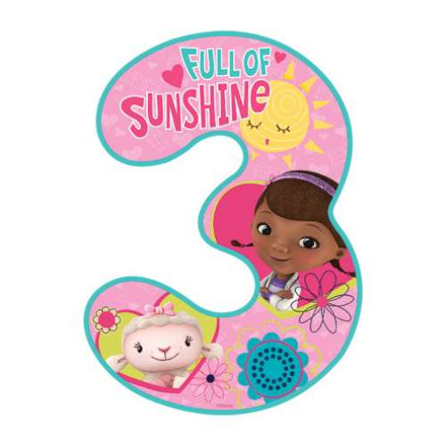 Doc McStuffins Number 3 Edible Icing Image - Click Image to Close